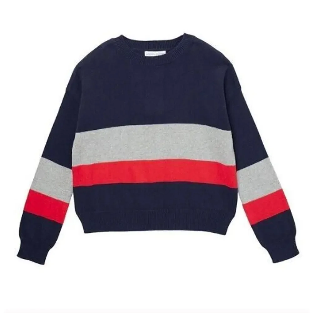Harper Canyon Girls Fun Pattern Sweater in Navy Peacoat Multi Stripe XL MSRP $19